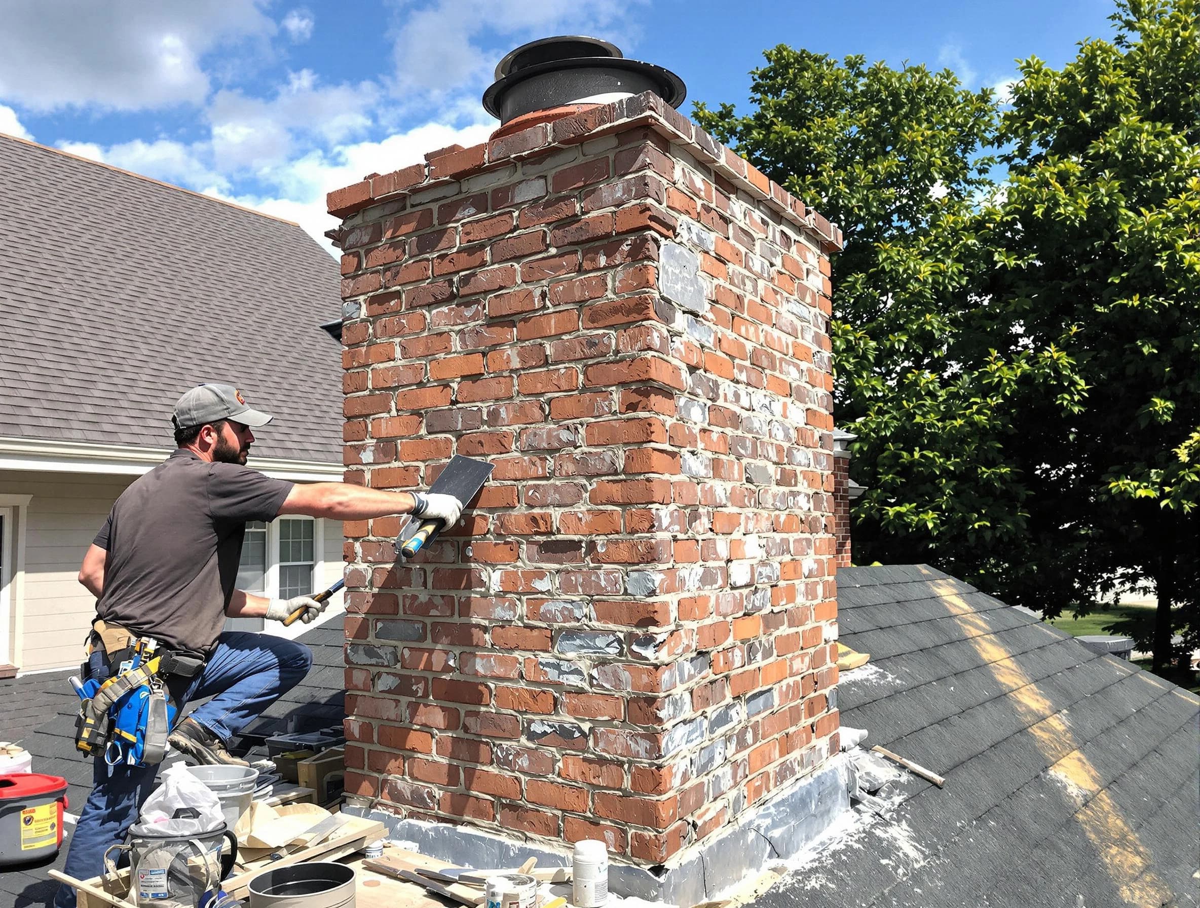 Completed chimney rebuild by Castle Rock Chimney Sweep in Castle Rock, CO