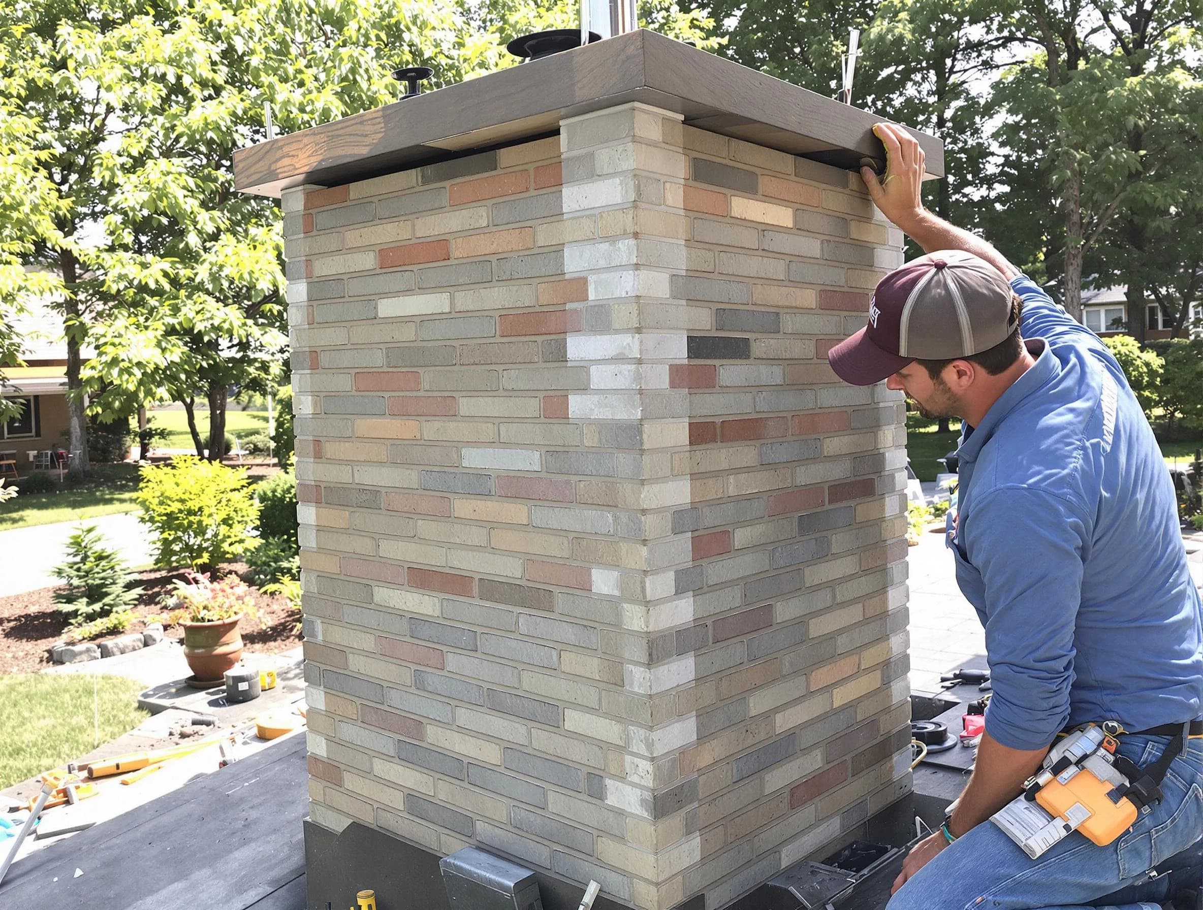 Castle Rock Chimney Sweep completing a modern chimney remodel in Castle Rock, CO
