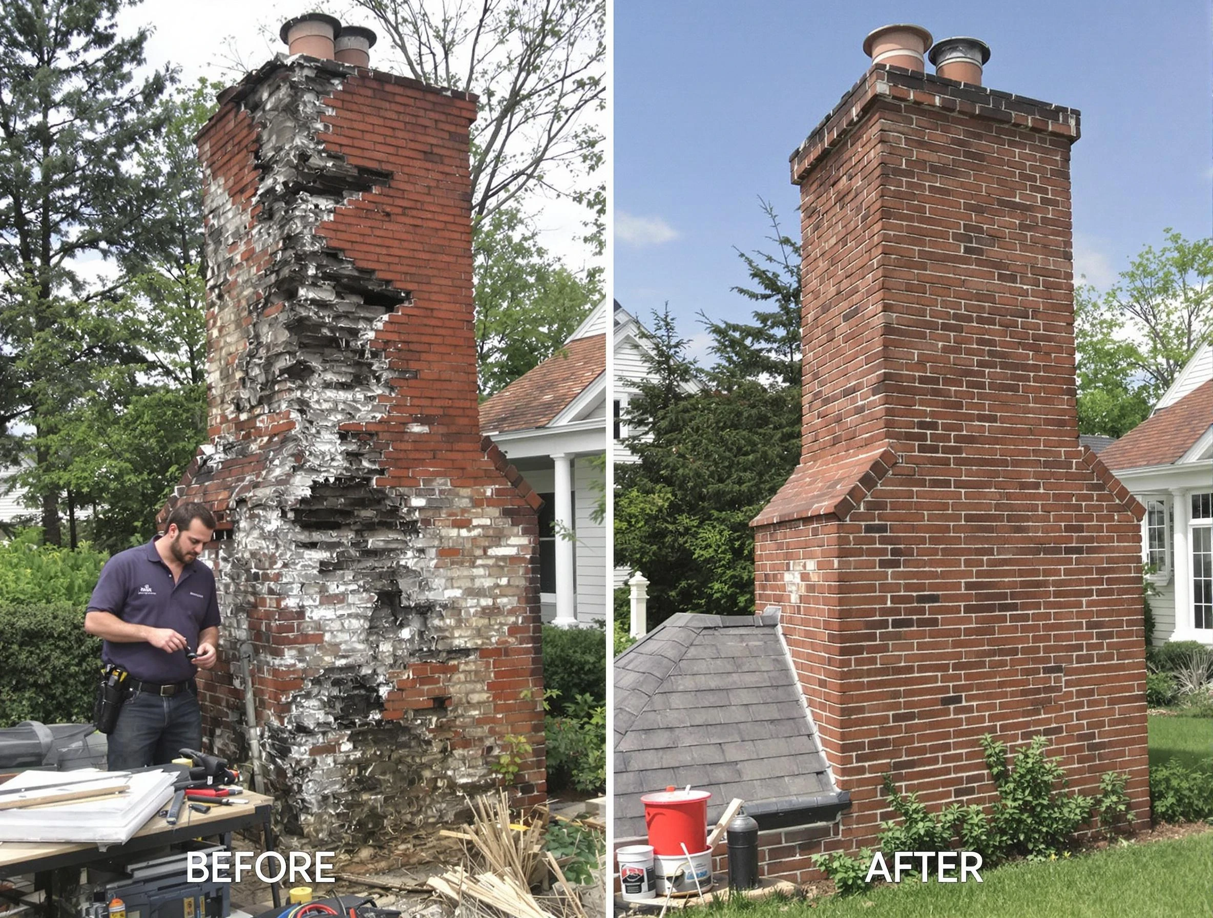 Castle Rock Chimney Sweep performing a full chimney restoration in Castle Rock, CO