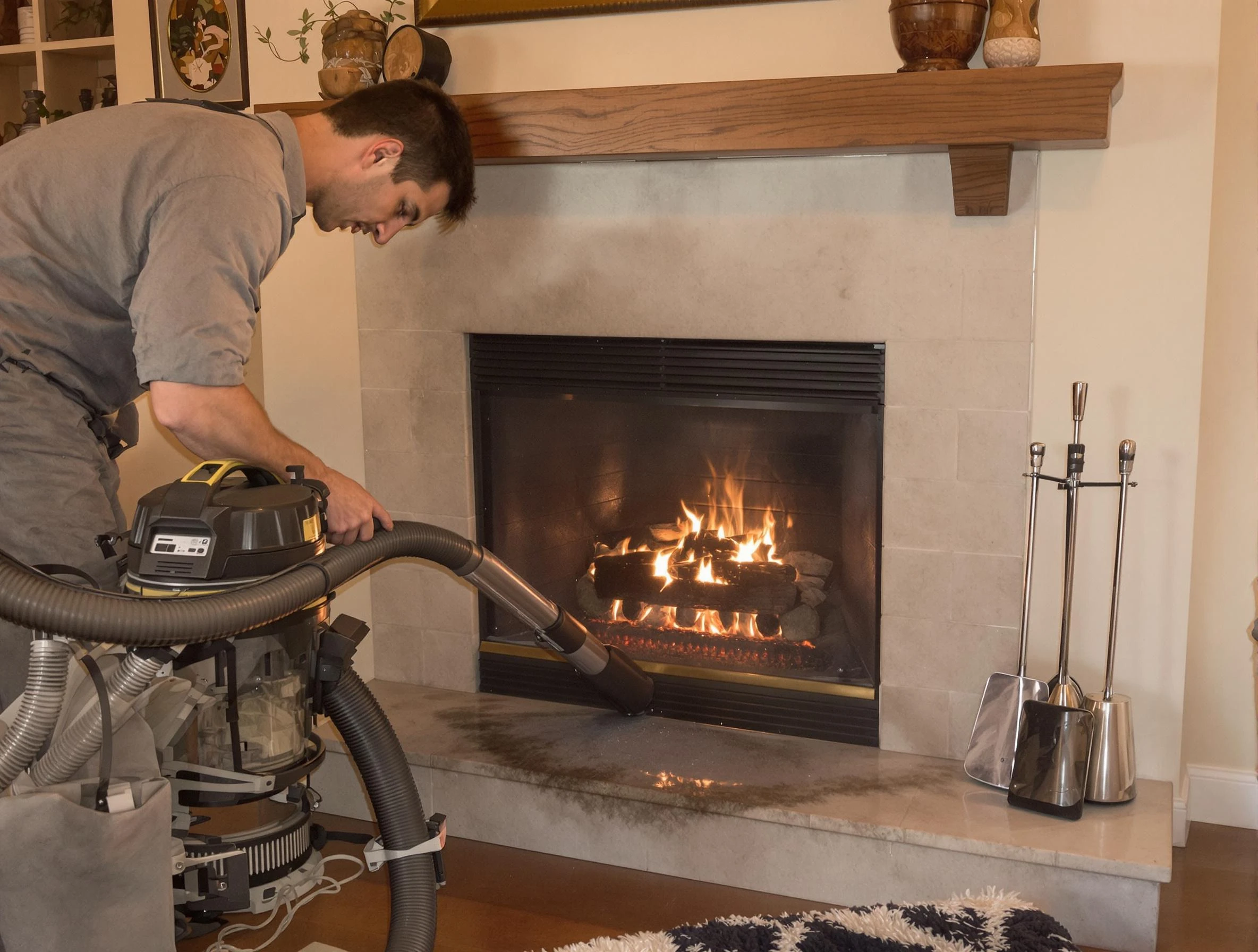 Routine fireplace upkeep by Castle Rock Chimney Sweep in Castle Rock, CO